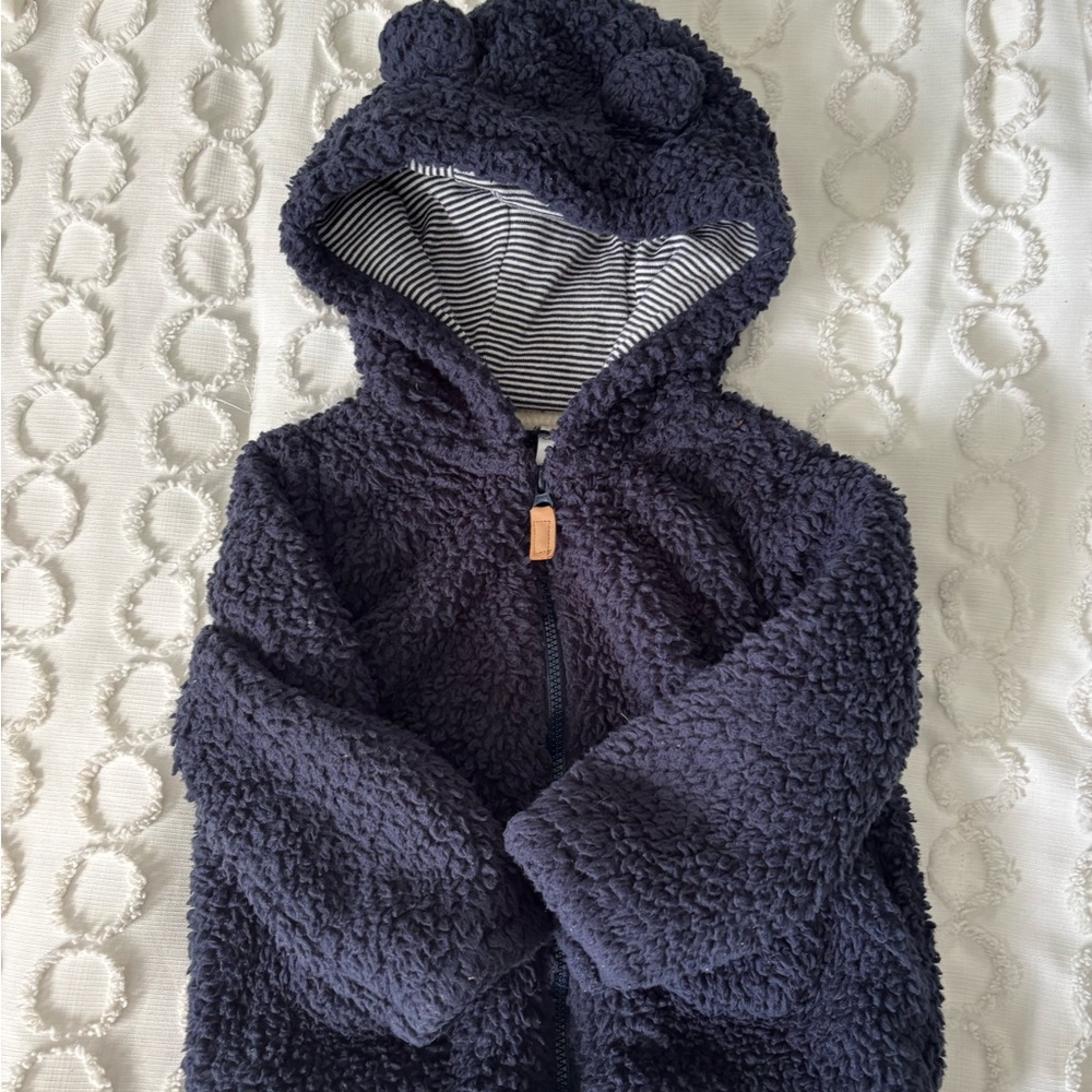 Carter's Navy Fleece Jacket with Bear Ears
